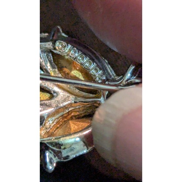 Vintage Bug-Inspired Rhinestone Brooch Set  Silver-Tone Purple Green Jewel Accen - Picture 8 of 10